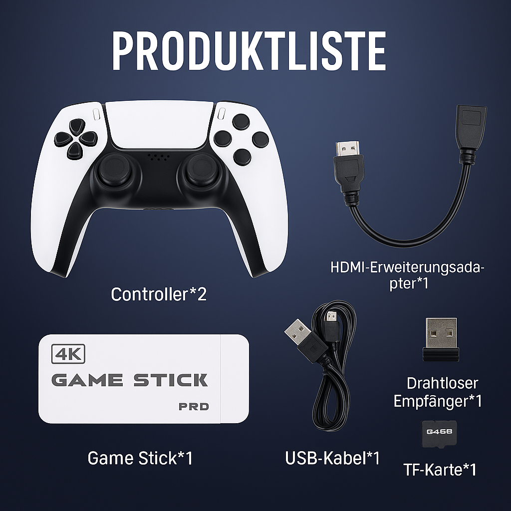 Zwei drahtlose GameNova Controller für den 4K Game Stick mit 2,4G-Verbindung