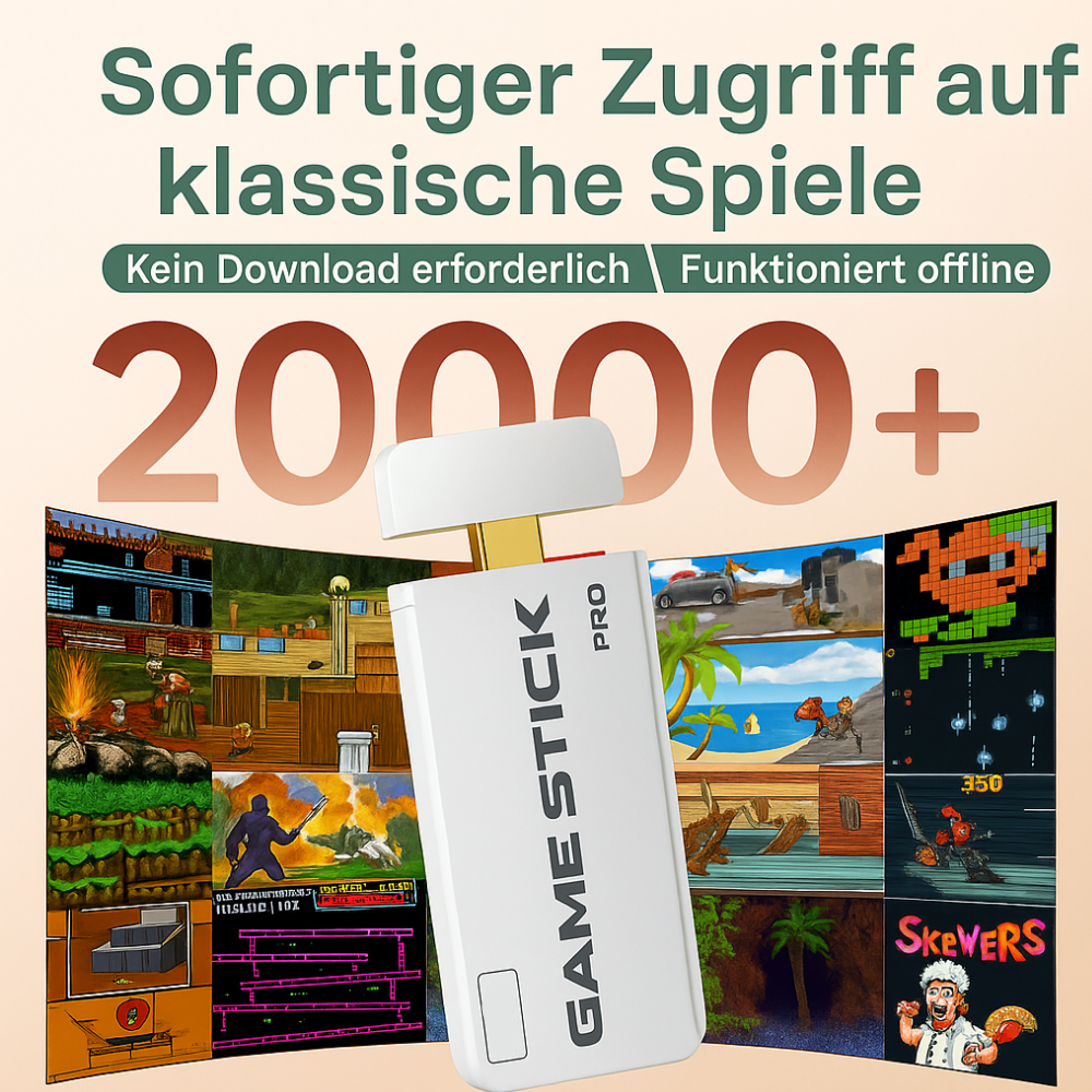 Lieferumfang GameNova 4K Game Stick mit HDMI-Verlängerung, USB-Empfänger und USB-Kabel