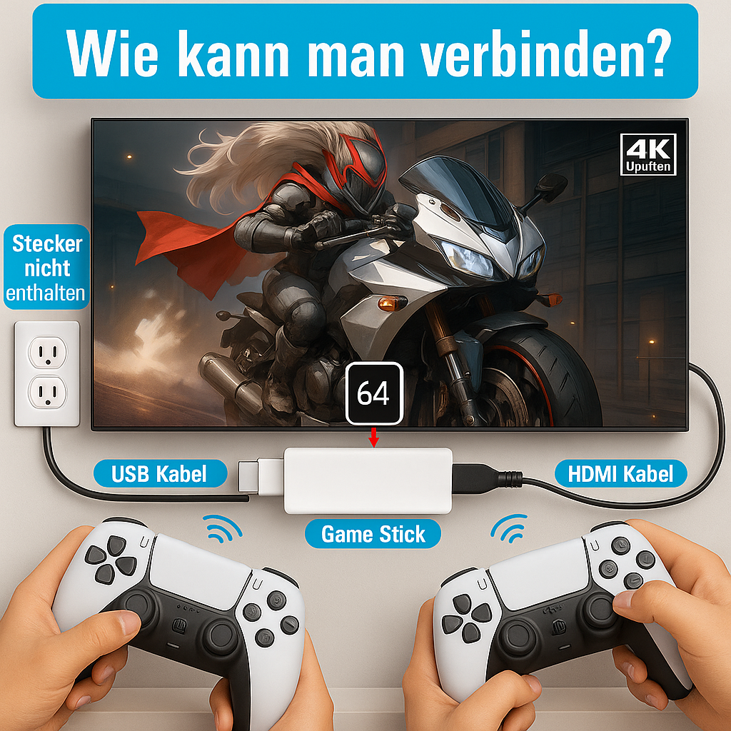 GameNova 4K Game Stick mit riesiger Spielebibliothek von über 30.000 vorinstallierten Retro-Games